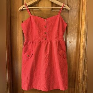Forever 21 Red Midi Dress with Button Detail
